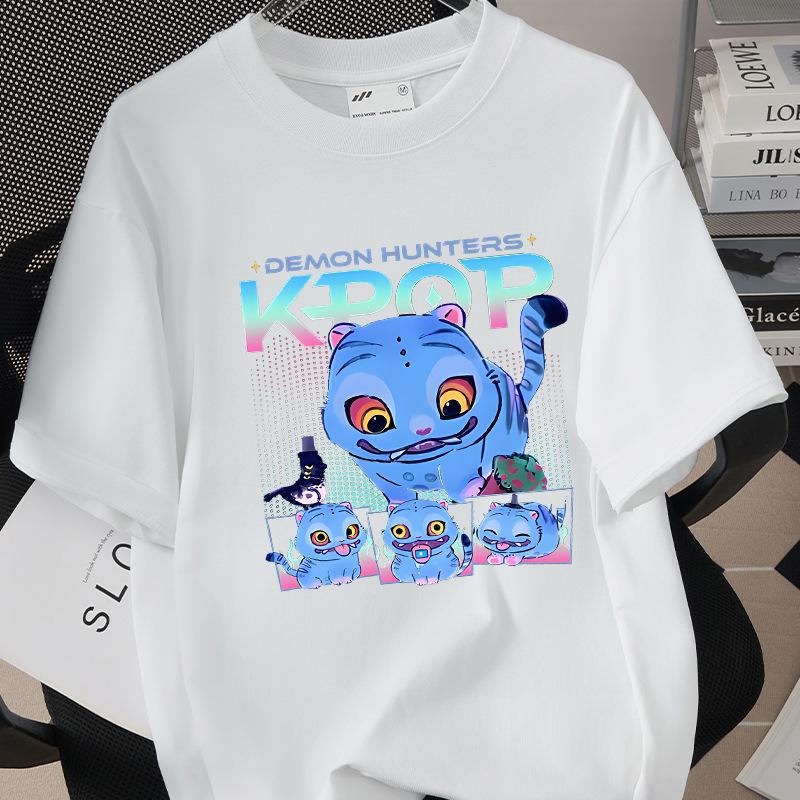 

K-pop Корейская волна Охота на ведьм Мультяшная футболка Свободная с коротким рукавом 5979 3XL