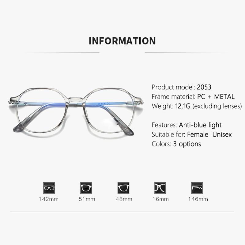 Ins Antirefleks Flerkantede Rektangulære Solbrilleinnfatninger I Koreansk Versjon For De Med Nærsynthet.2053