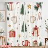 2pcs,2D Plane Printing Window Curtain Christmas Tree Gift Mug Snowflake Polyester (without Rod) Festive Ldeal for Bedroom,