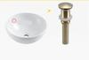 Without Drain Brushed Gold plate bouncing wash basin sink  water bathroom wash Basin Accessories large drain 9239K