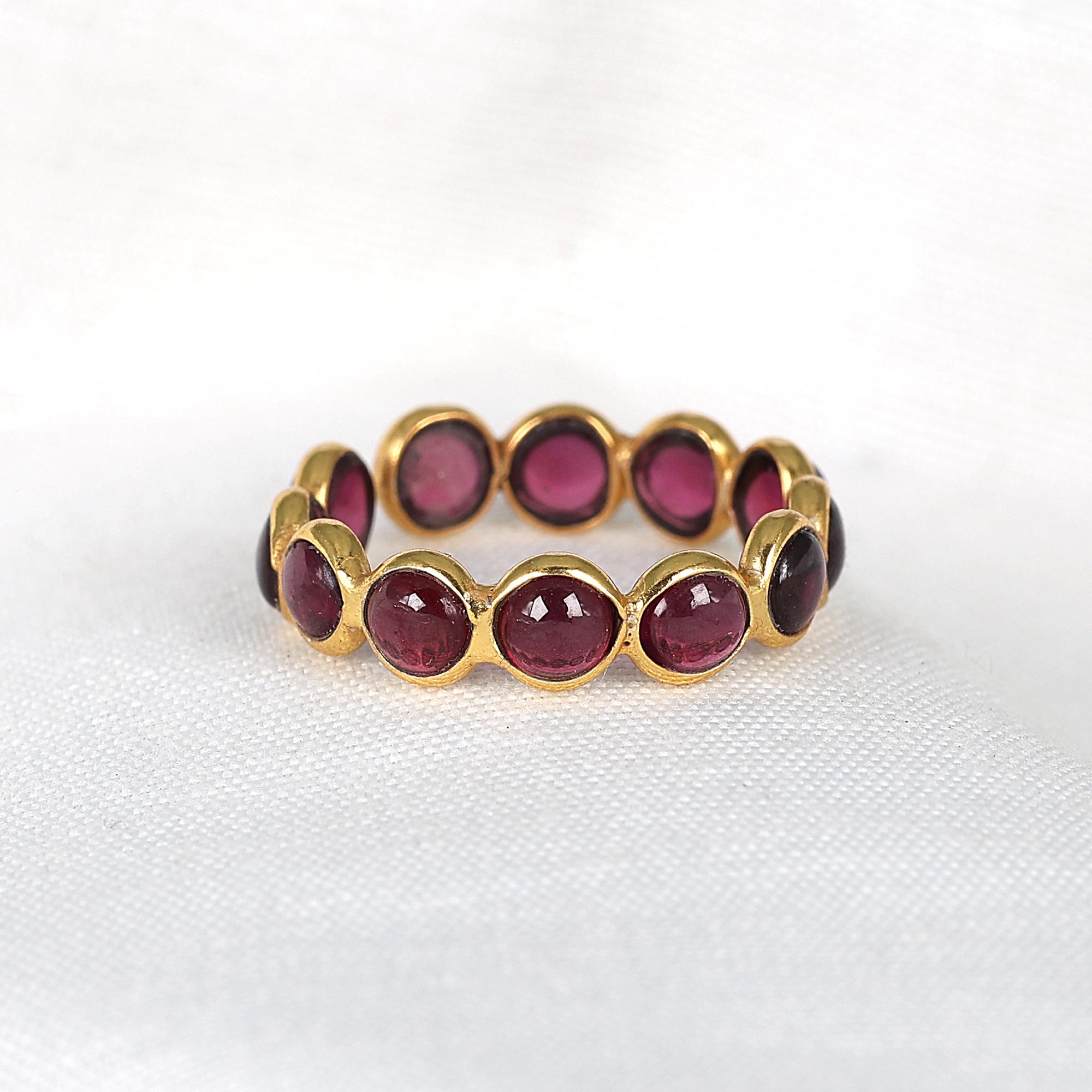 

Sterling Silver Garnet Ring, January Birthstone Jewelry, Gold Plated Ring, Women Jewelry Adjustable червоний