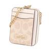 Coach Card Holder Zip Top Case 8 Brand Logo Metal Zipper Closure Artificial Leather and Recycled Leather Women's Sand Sand Yellow and Chalk White
