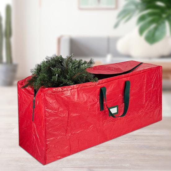 Christmas Tree Storage Bag Generous Capacity Waterproof Dustproof Reinforced Tear-Resistant PE Woven Tree Storage Organizer