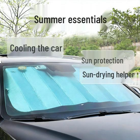 Car Front Windshield Sunshade - Heat Insulation & Sun Protection with Suction Cup