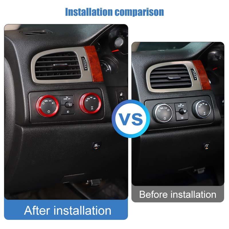 Aluminum Alloy  Central Control Knob Decorative Ring Cover For Chevy Silverado/Tahoe For Suburban/ Avalanche/GMC-YUKON 2007-2013