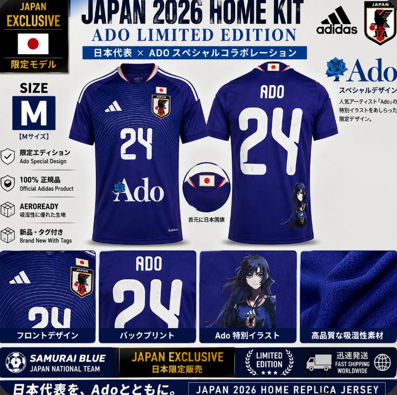 Adidas Japan 2026 Home Replica Jersey Ado Limited Edition Medium M size