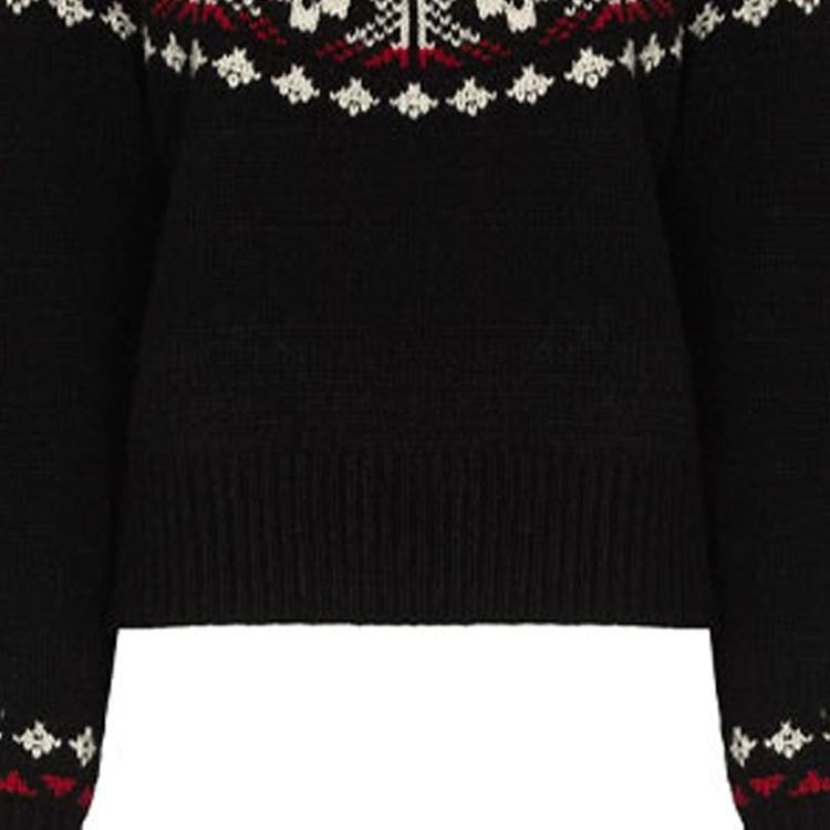 Polo Ralph Lauren FW21 Pletený pulovr se vzorem Dámský svetr Černý 211850926-001