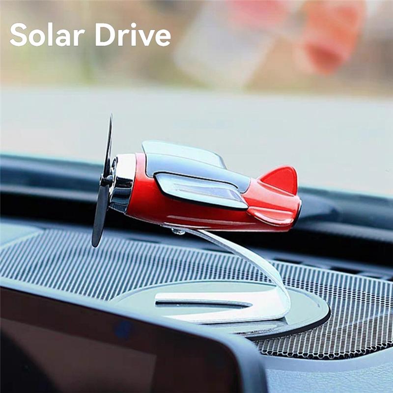 Versatile Solar Powered Rotating Airplane Decorative Ornaments Air Purifier Airplane Lover Gift Home Desk Accessories