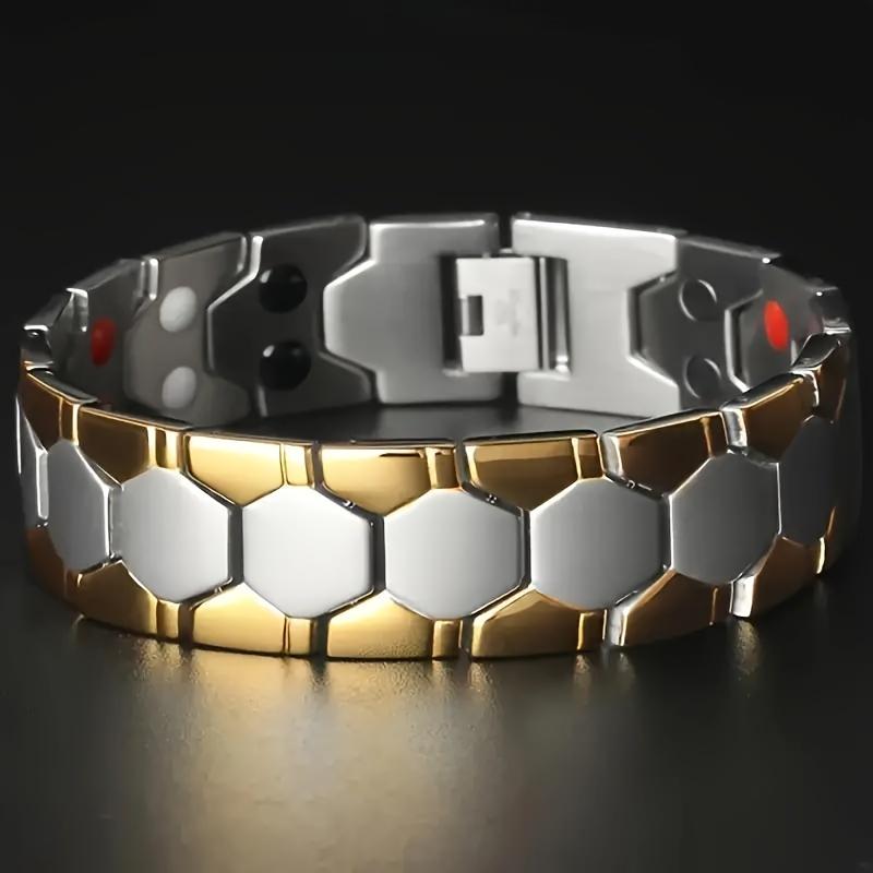 1pc Magnetic Bracelets For Men, Stainless Steel Bracelets For Men, Men S Bracelets For Jewelry Gift With Adjustable Sizing