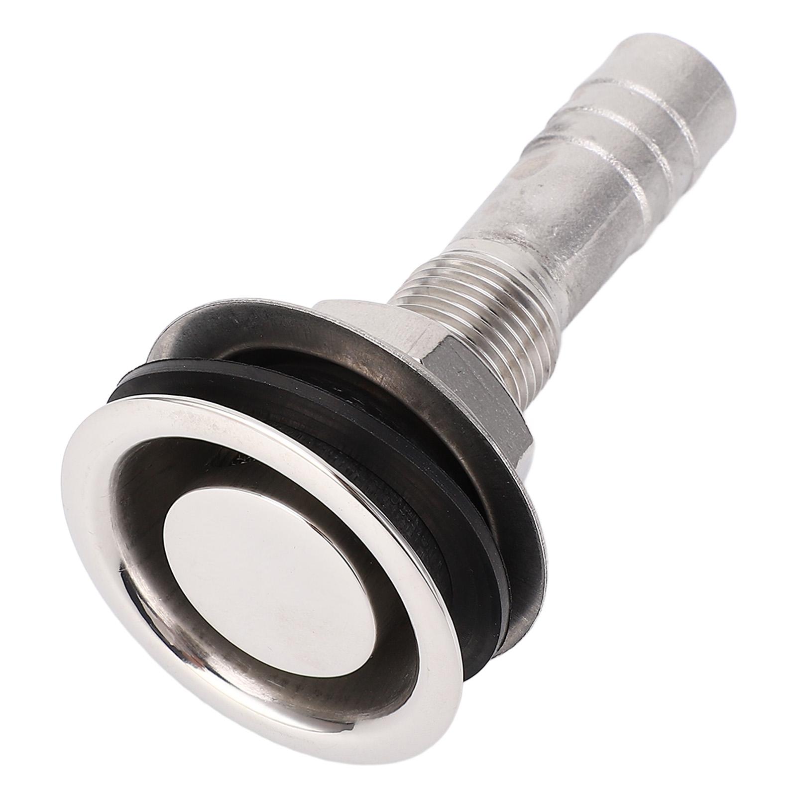 

316 Stainless Steel Straight Thru Hull Valve Fitting 16mm Vent Hole for Marine Boats Ships Yachts