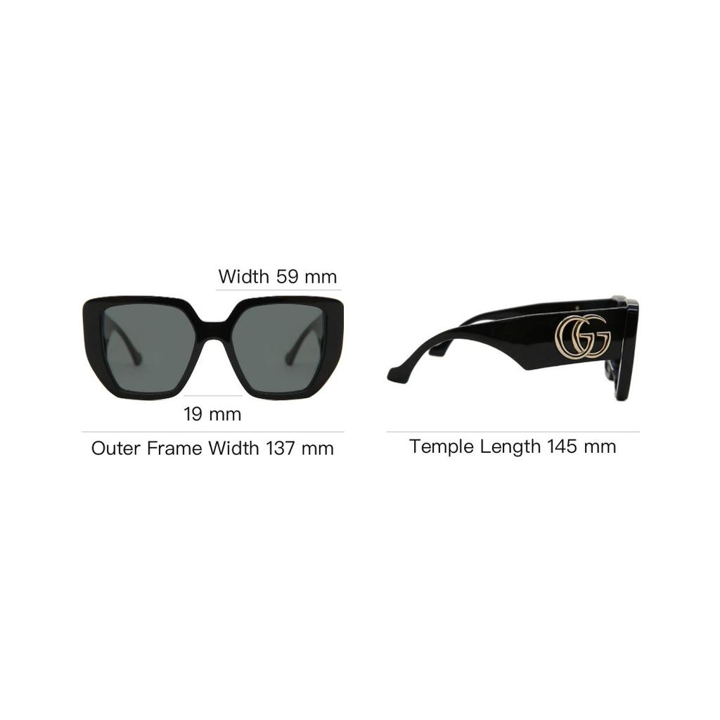 Gucci Personality Frame Sunglasses Black Irregular Shape Unisex Sunglasses GG0956S_003
