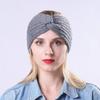 Autumn and Winter Knitted Hair Accessories Hair Band Cross Head Cover Elastic Warm Women's Sports Hair Band