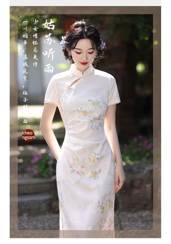 New Chinese daily wear small medium and long cheongsam skirt new summer improved young girl dress