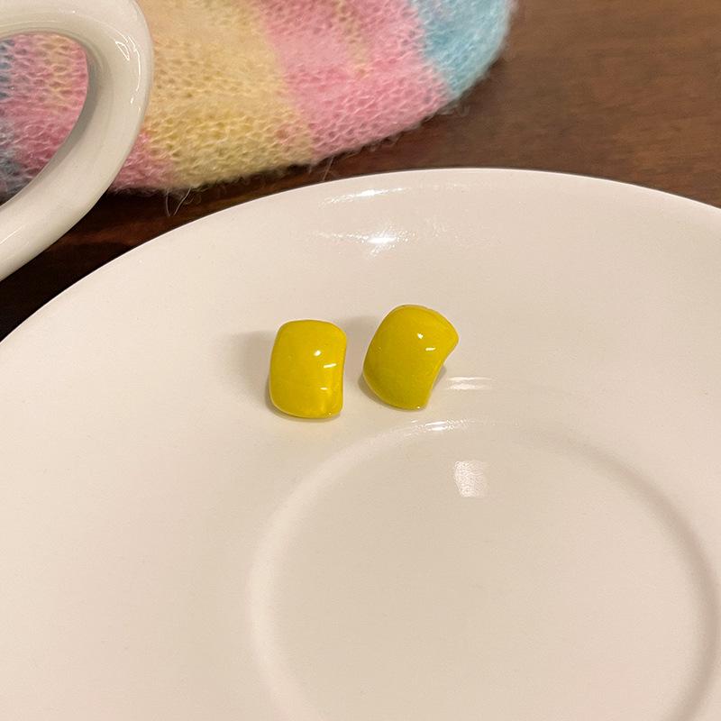 

Летние свежие серьги-бобы из серебра 925 пробы с допамином в форме буквы С для женщин - милые и симпатичные жёлтый