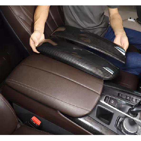 2x ABS Kolfiber Mittkonsol Armstödskydd För BMW X5 X6 F15 F16 2014-