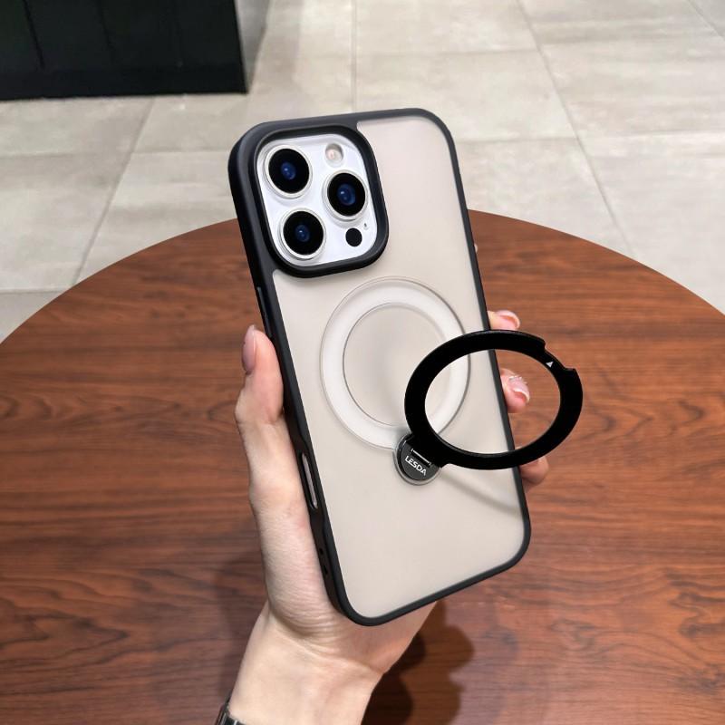

Suitable Apple 17 Stand 360 Degree Rotating Phone Case With Simple Skin Feel IPhone 16 Pro Anti Drop Slip Protective Cover iPhone 13 чёрный