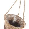 Woven Flower Basket Rustic Retro Style Brown Color Decorative Multi Purpose Straw Basket for Office