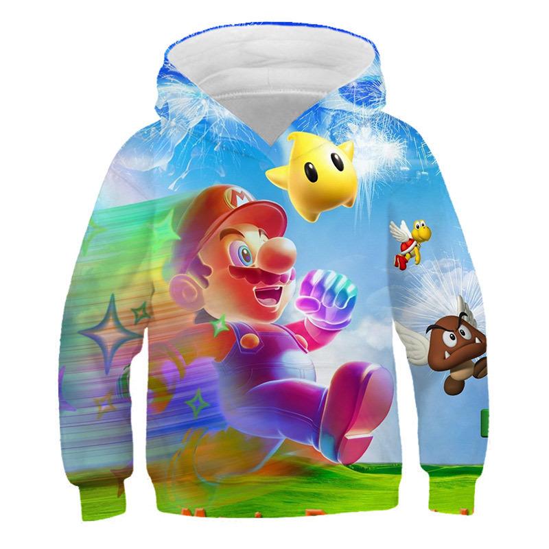 Super Mario Brothers Mario Children's Versatile Sweater Cosplay Spring and Autumn Anime Hoodie Jacket Men