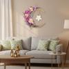 3D 37cm Mondförmiger künstlicher Blumenkranz Wandbehang, Grenzüberschreitende Türdekoration, Festivaldekoration, Haustür-Hänger