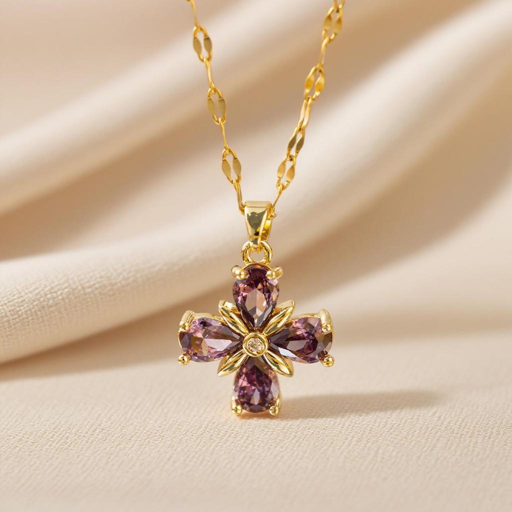 Elegant Light Luxury Zircon Necklace for Women - Gold-Plated, Simple Clavicle Chain