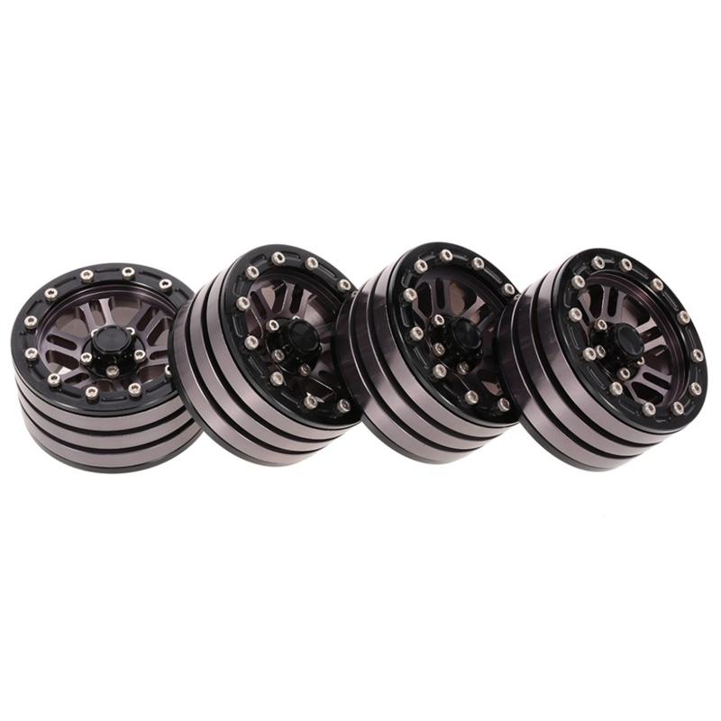 4PCS RC Climber 110mm Wheel Rims Beadlock Rubber Wheel Tires Heavy Bearing & Grip Spare Part of TRX4 SCX10 1:10 R/C Toy
