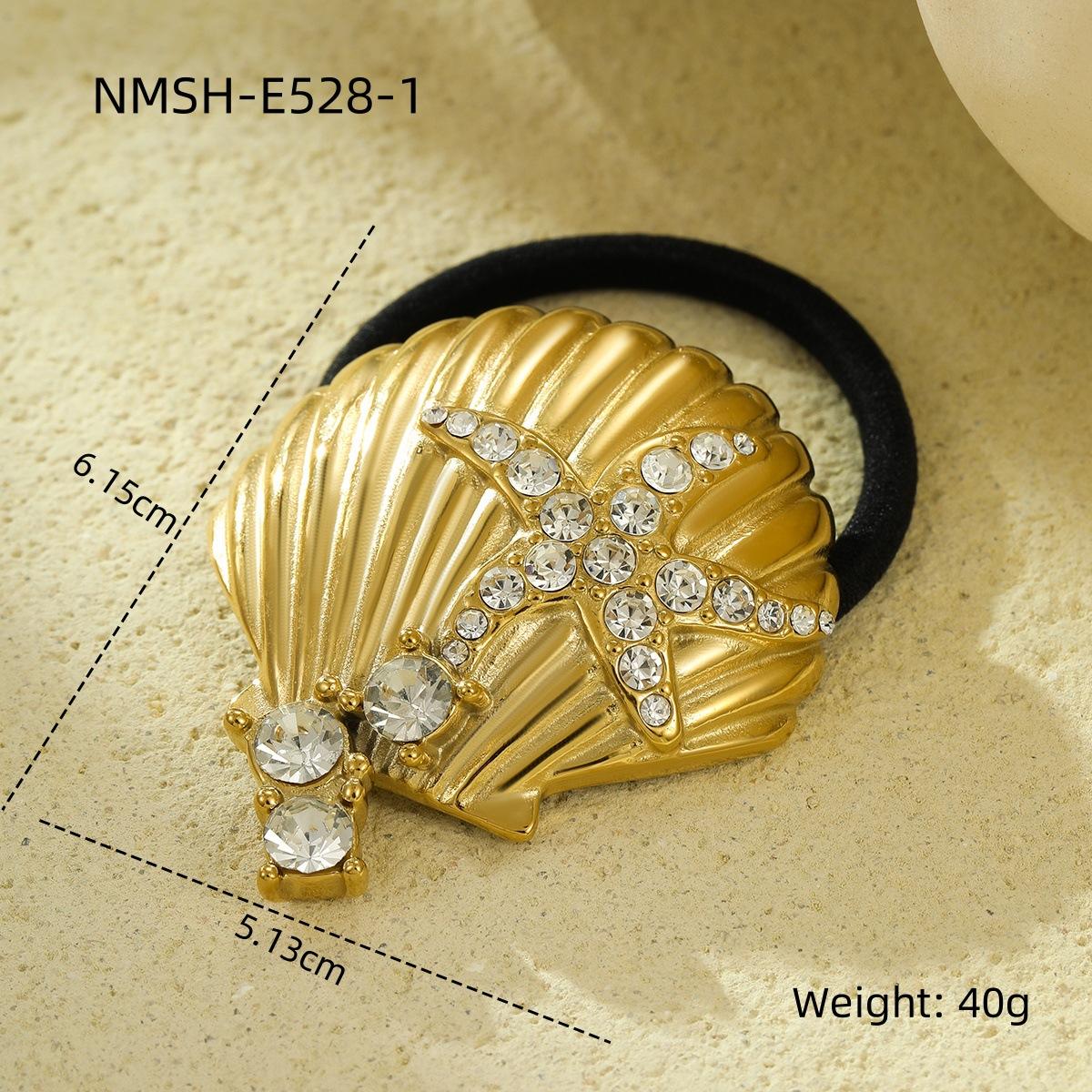 GEMCHIC Women s Stainless Steel Shell Starfish Hair Tie 18K Gold Plated Metal Hair Elastic Headband