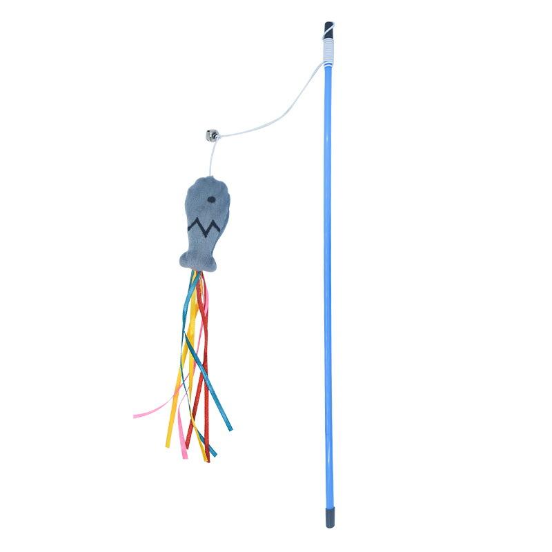 

Новая игрушка для кошки Синяя палочка Мятная лента Рыба, Палочка-игрушка для кошки, Игрушка для кошки Безумная рыба серый