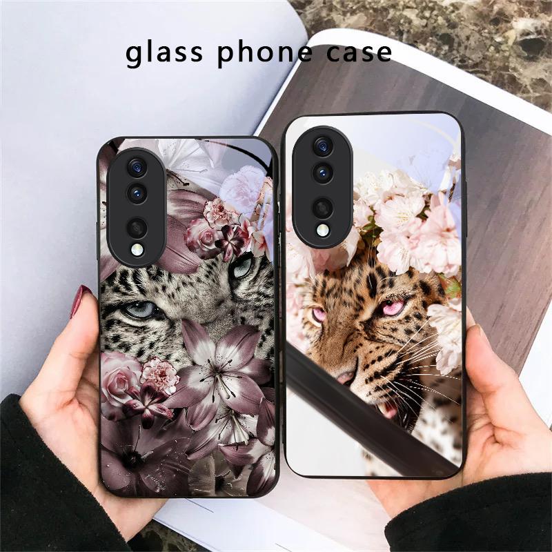 Flower Leopard Shadow For Honor X5 Plus X30 X9c Smart X5b X9a X30 Max X50i 30 Pro 50 Pro 70 90Smart 200 Lite Glass Phone Case