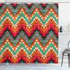 Teal Shower Curtain,Retro Arrow Pattern In Horizontal Line Heading To Opposite Directions Art Print, Cloth Fabric Bathroom Decor