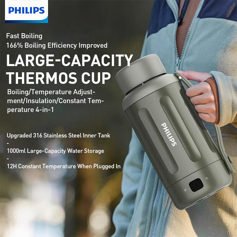 Philips Draagbare Waterkoker AWP2785 Elektrische Waterkoker Beker 5 temperatuurinstellingen 1000 ml SUS316 roestvrij staal