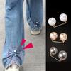 2 Stück Perlen-Jeans-Knöchelclip, Brust-Anti-Licht-Nadel, Anti-Schritt-Pantoffelschnalle, Hosenlängenversteller
