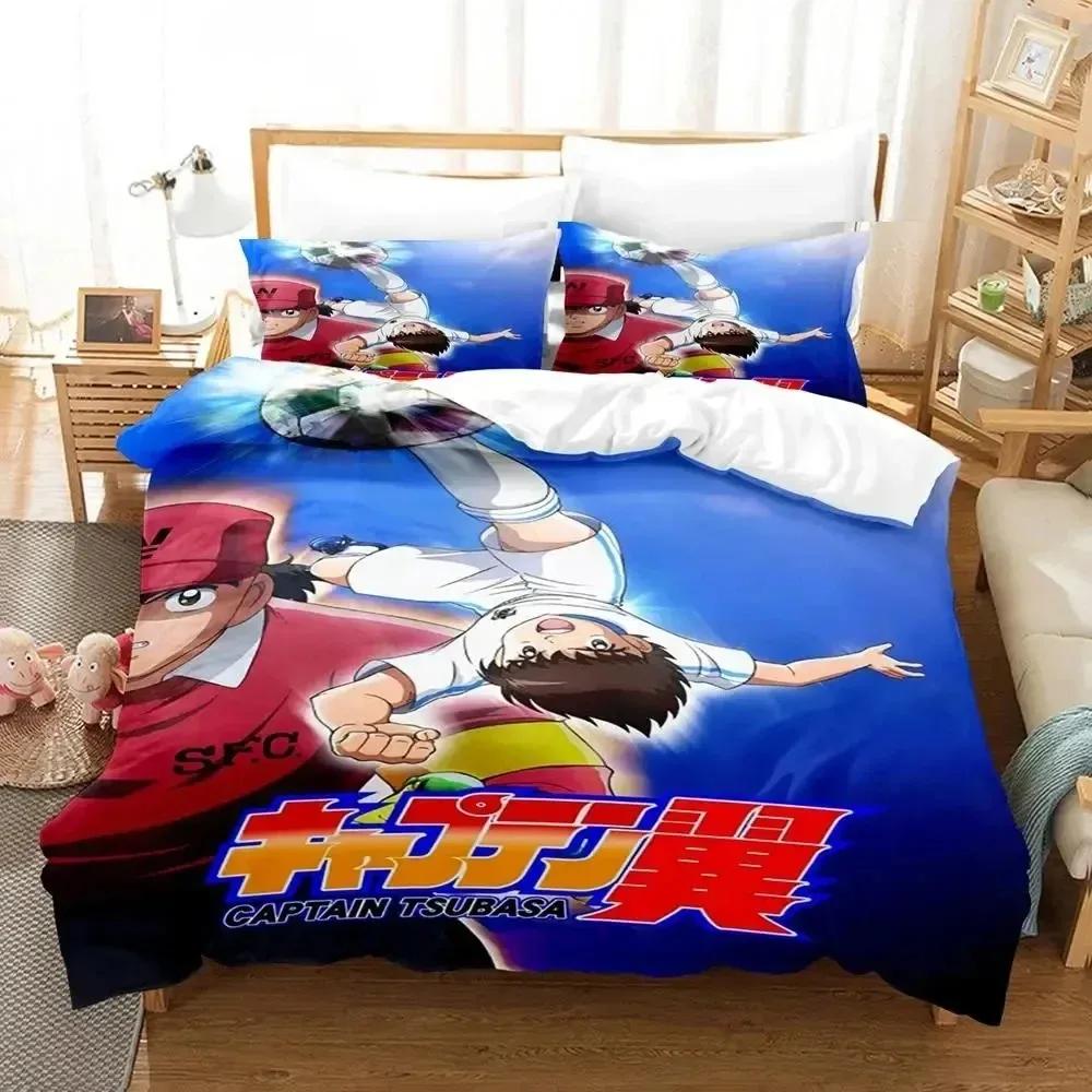 Anime Captain Tsubasa Bedding Set Boys Girls Twin Queen Size Duvet Cover Pillowcase Bed Kids Adult Fashion Home Textileextile