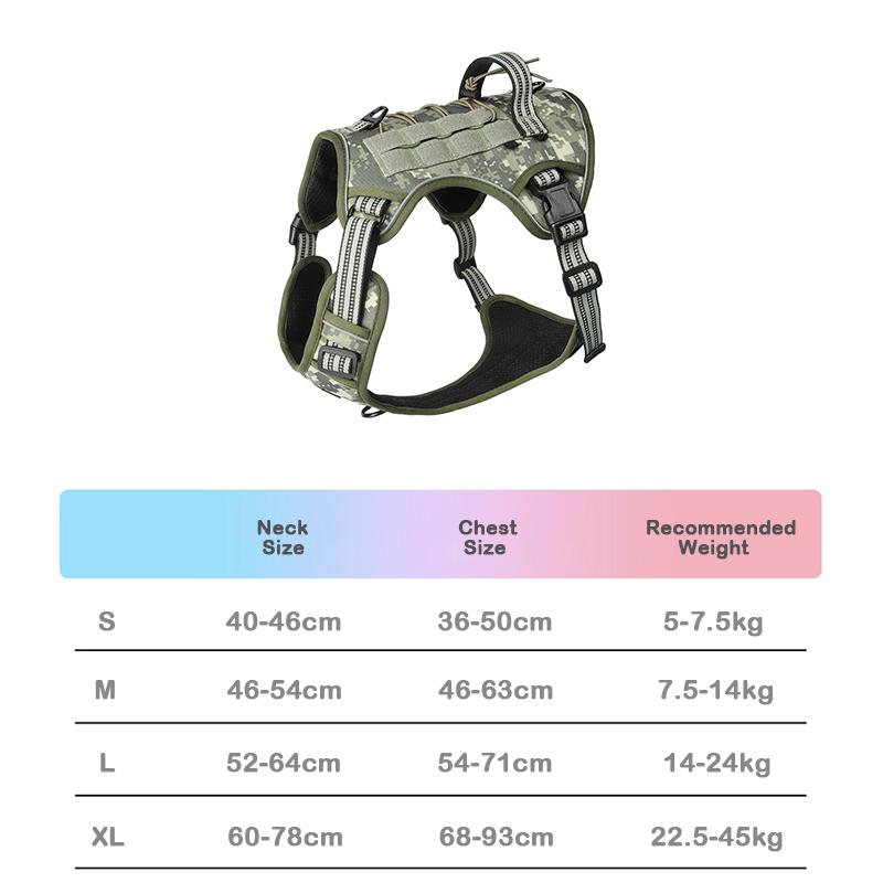 Heavy Duty Tactical Harness for Large Dogs Tactical Military Vest Multi-Functional Adjustable Pet Explosion Proof Training Vest