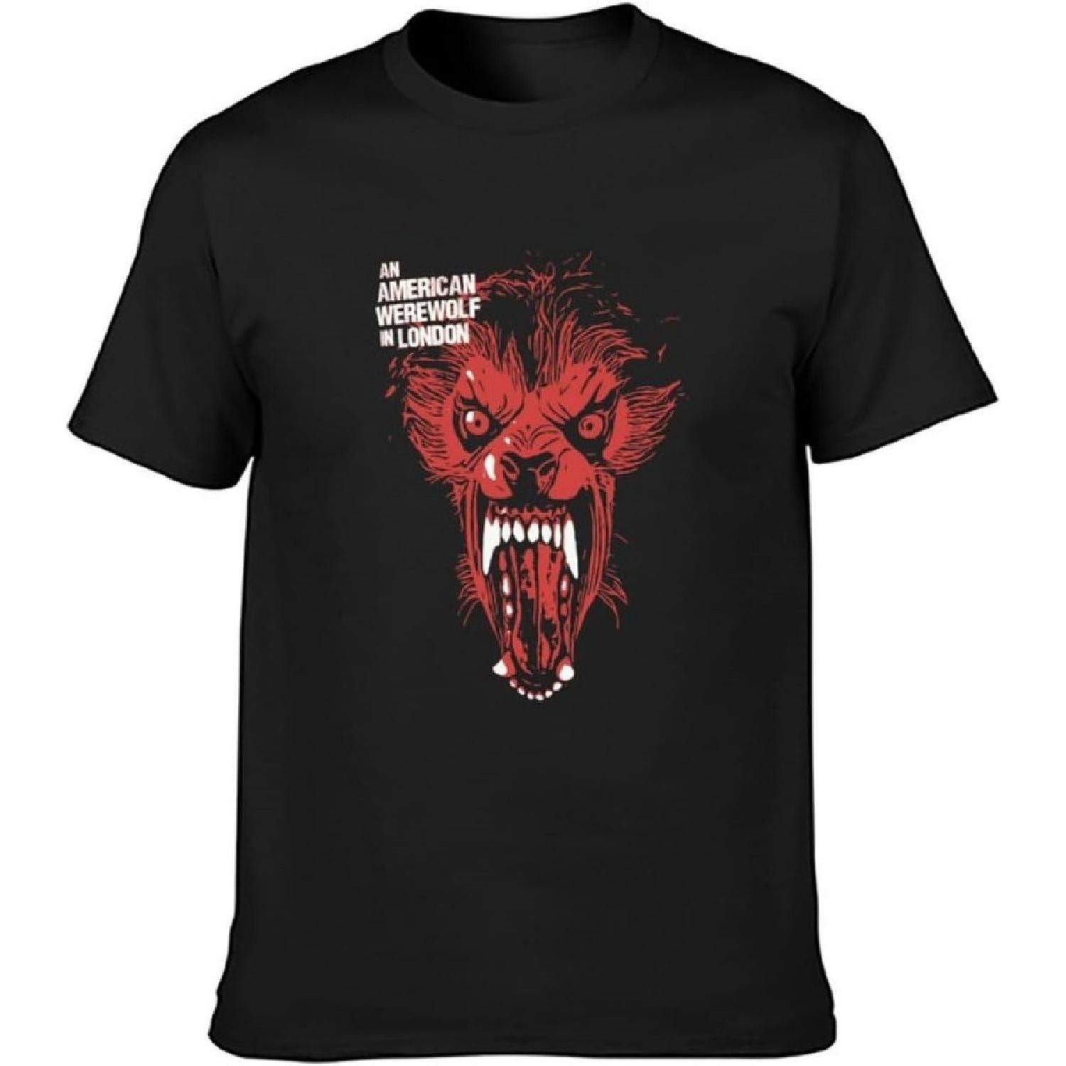 MXCAPITAL American Werewolf in London Version 2 Scary Horror Black Mens T-Shirt Graphic Unisex Tee XXXXXL разноцветный