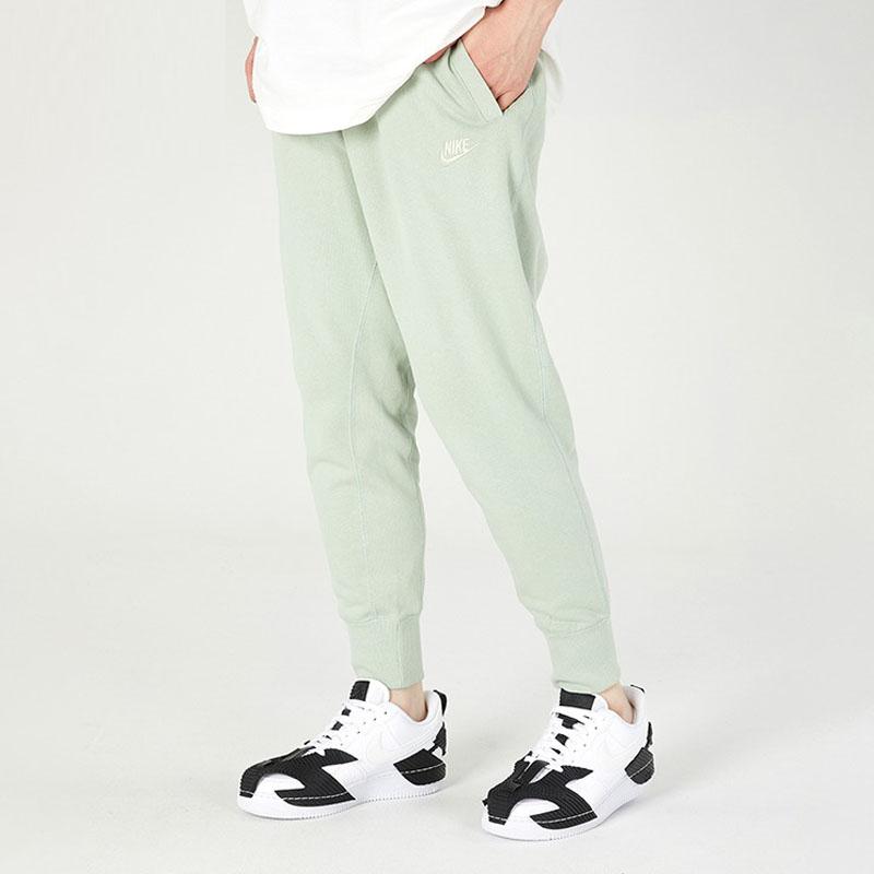 Nike Embroidered Logo Knit Mid-Waist Slim-Fit Joggers Men Bottoms Green Yellow DA0020-017