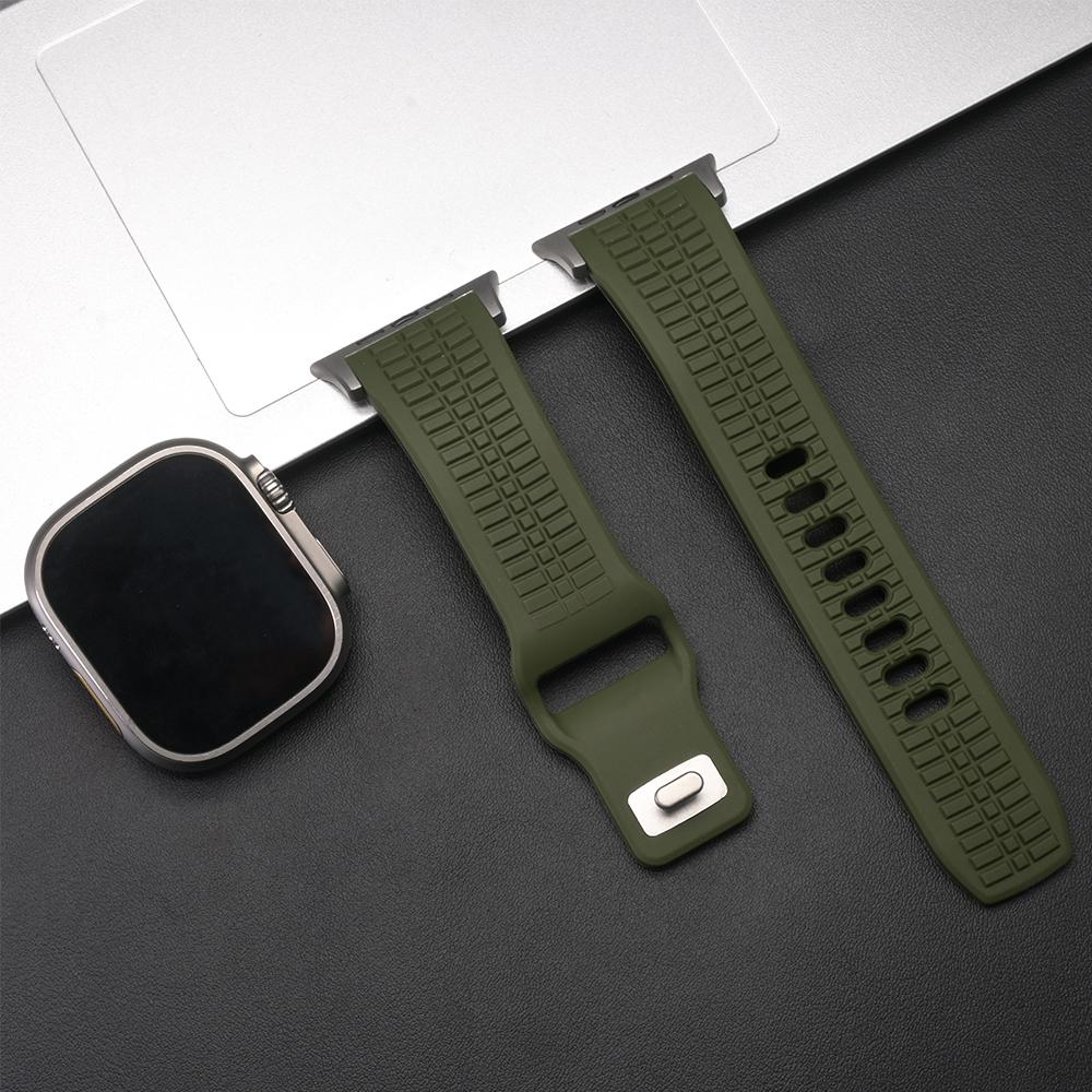 Ultra Silicone Band for Apple Watch Ultra 3 2 Series 11 10 9 8 7 Se 6 Man Sports Strap for Iwatch 49mm 46mm 44mm 45mm Adjustable