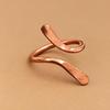 Open Ring van Puur Koper, Handgemaakte Sculpturale Wikkelband, Verstelbare Minimalistische Ambachtelijke Sieraden