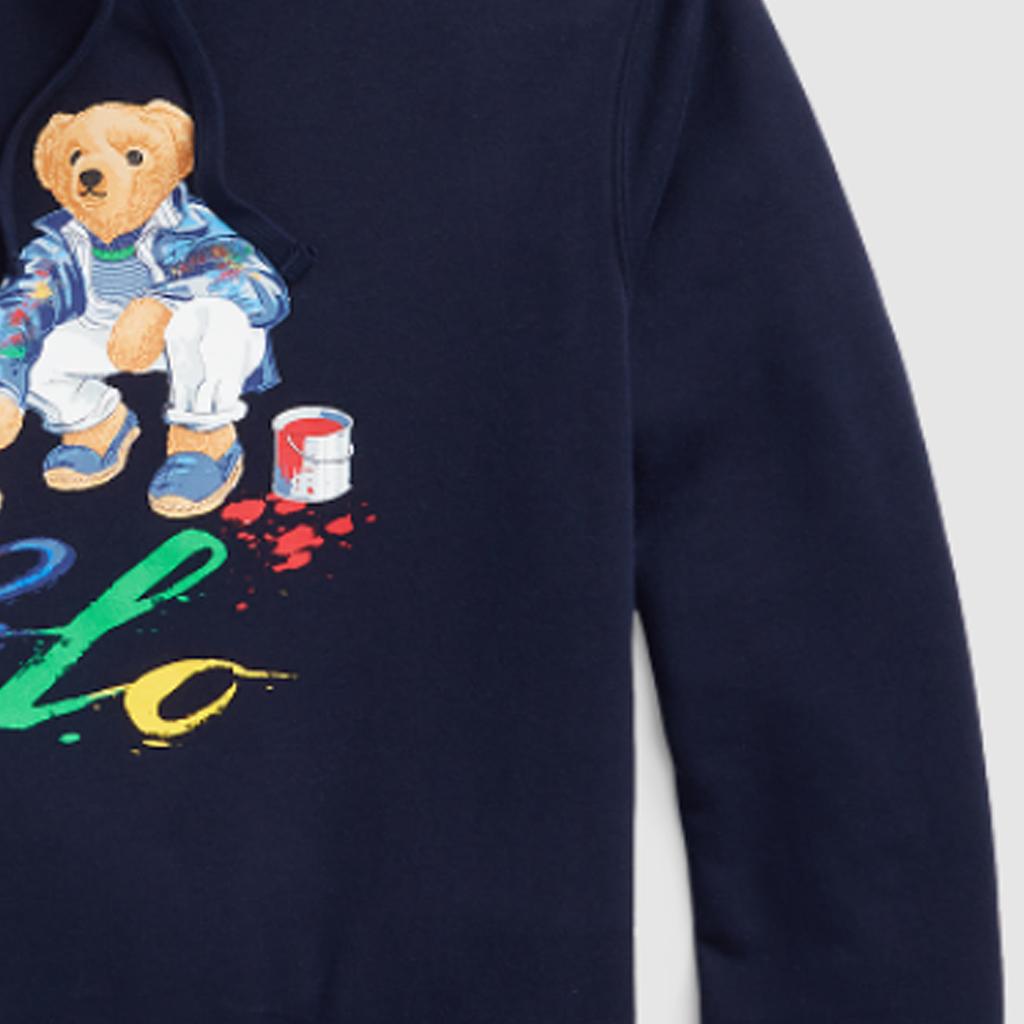 Polo Ralph Lauren Ss24 Beer Letter Patroon Hooded Lange Mouw Sweatshirt Heren sweatshirt Marineblauw MNPOKNI16823449-410