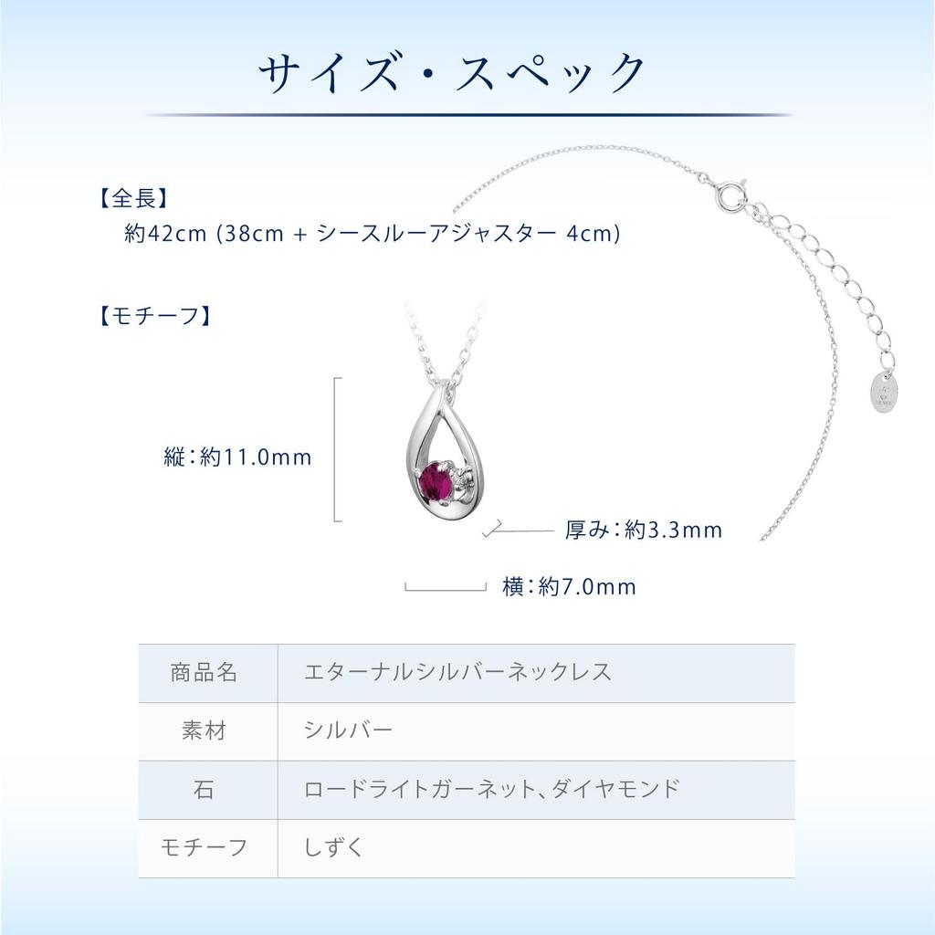 Official January Birthstone Eternal Silver Necklace with Garnet Drop Includes Jewelry Gorgeous Anniversary Gift for 112434721801 4℃ Design, Case,