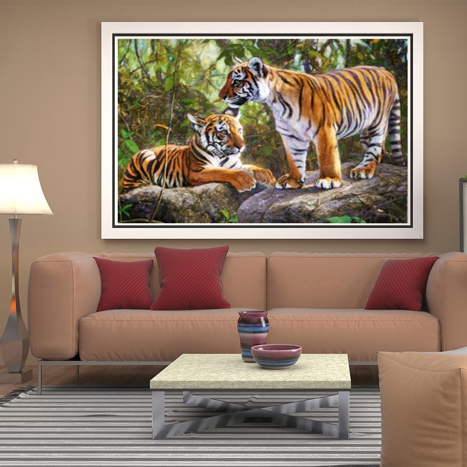 5D DIY алмазная живопись с животными, стразами, тигром, художественная картина, полная Алмазная вышивка, мозаика, набор для вышивки крестом, домашний декор, подарок