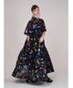 Greedius Multi-Shape Print Neck Shirred Maxi Dress