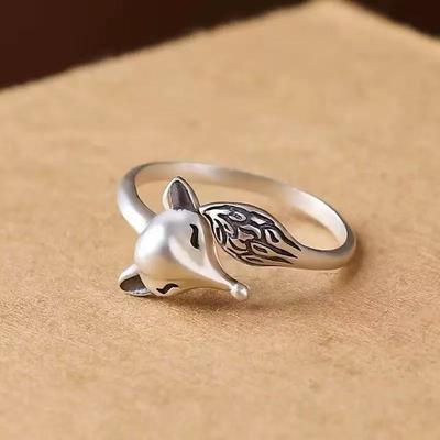 Small Fox Ring, Personalized Retro Ring