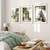 Frameless Bohemian Wall Art Green Bohemian Door Print Mallorcan Poster,Olive Tree Flower and Plant Theme Photography Decoration