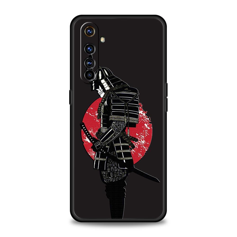 Painting Japan Samurai Art Phone Case For Realme 10 9 8 5G 7 6 GT2 Pro Plus 9i 8i C21 C11 C25 C35 GT Neo 2 3 3T Soft Black Cover
