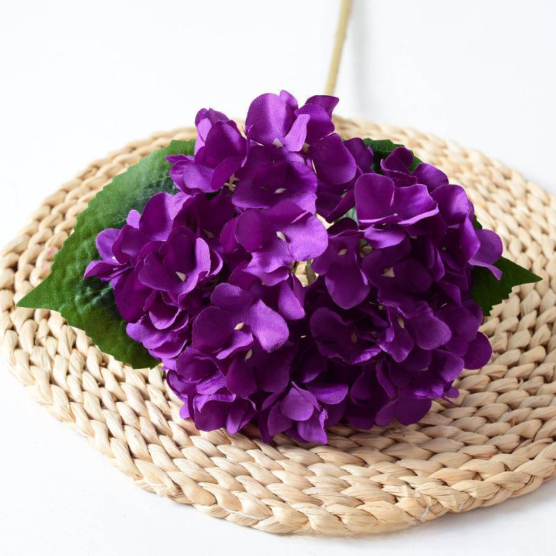 Artificial Silk Hydrangea with Leaves for Home Decor, Weddings, and Photography
