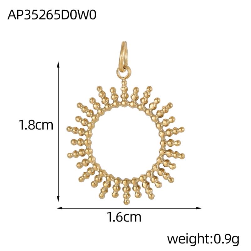 Colorful 18K Gold Plated Oil Drop Stainless Steel Charms Enamel Sun Flower Moon Pendants For Necklace Jewelry Making
