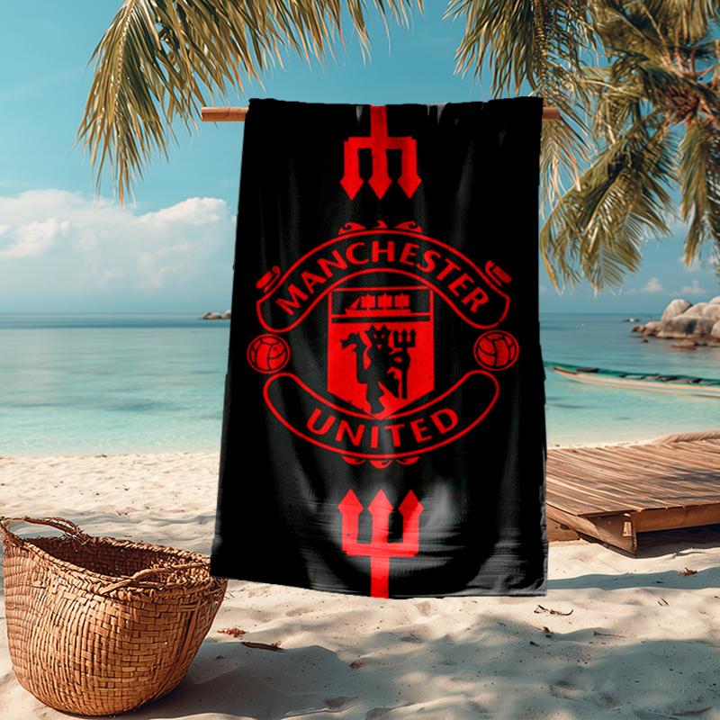 Ultra-Soft Beach Towel with Manchester United Theme,Ideal for Pool - Camping, Diving - Perfect Travel Essential, Vibrant Beach Towel.