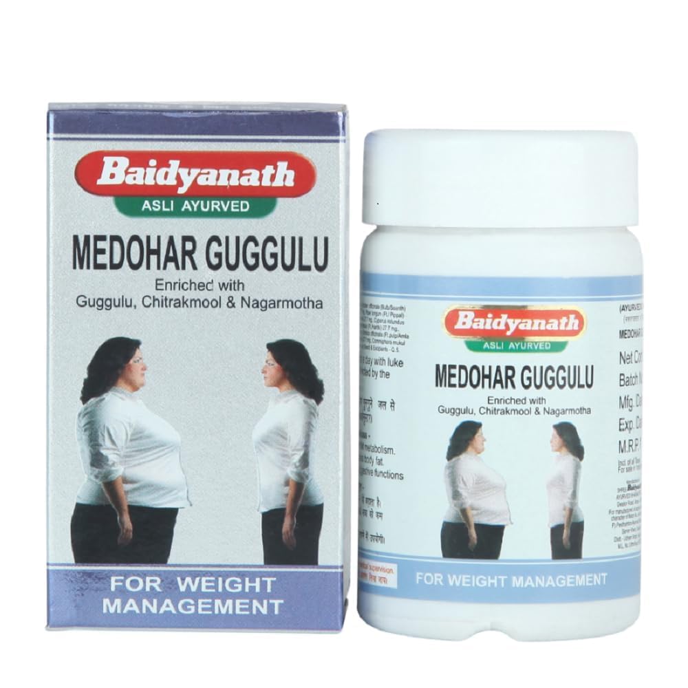 Baidyanath Asli Ayurved Medohar Guggulu 120 Tablets X Pack of 3 for Weight Management Support