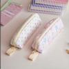 Soft Padded Pencil Case Star Plaid Print Large Capacity Multifunctional Stationery Holder for School Home Office Use