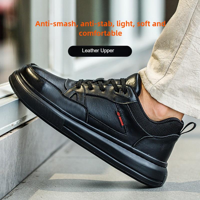 plastic toe safety boots black leather electrician work shoes men waterproof sneakers anti puncture soft safety shoes for man